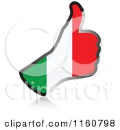 Poster, Art Print Of Flag Of Italy Thumb Up Hand