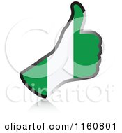 Clipart Of A Flag Of Nigeria Thumb Up Hand Royalty Free Vector Illustration
