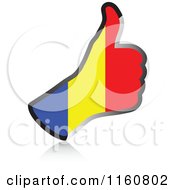Poster, Art Print Of Flag Of Romania Thumb Up Hand