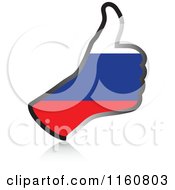 Poster, Art Print Of Flag Of Russia Thumb Up Hand