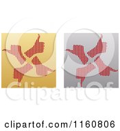 Clipart Of Gold And Silver Thumb Up Hands Icons Royalty Free Vector Illustration