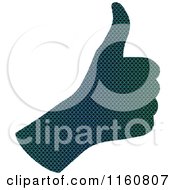 Clipart Of A Circle Patterned Thumb Up Hand Royalty Free Vector Illustration