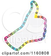 Clipart Of A Grid Thumb Up Hand And Colorful Outline Royalty Free Vector Illustration