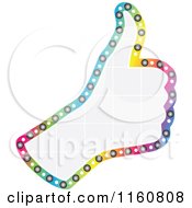 Poster, Art Print Of Grid Thumb Up Hand And Colorful Outline