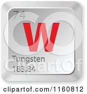 Poster, Art Print Of 3d Red And Silver Tungsten Chemical Element Keyboard Button