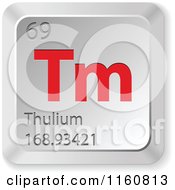 Poster, Art Print Of 3d Red And Silver Thulium Chemical Element Keyboard Button