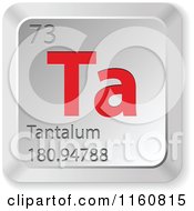 3d Red And Silver Tantalum Chemical Element Keyboard Button
