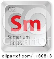Poster, Art Print Of 3d Red And Silver Samarium Chemical Element Keyboard Button
