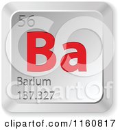 3d Red And Silver Barium Chemical Element Keyboard Button