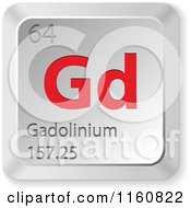 Poster, Art Print Of 3d Red And Silver Gadolinium Chemical Element Keyboard Button