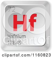 3d Red And Silver Hafnium Chemical Element Keyboard Button