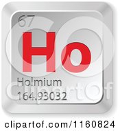 Clipart Of A 3d Red And Silver Holmium Chemical Element Keyboard Button Royalty Free Vector Illustration