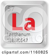 3d Red And Silver Lanthanum Chemical Element Keyboard Button