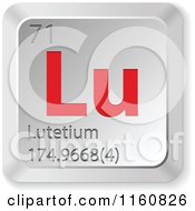 Clipart Of A 3d Red And Silver Lutetium Chemical Element Keyboard Button Royalty Free Vector Illustration