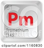Poster, Art Print Of 3d Red And Silver Promethium Chemical Element Keyboard Button