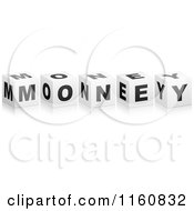 Clipart Of A 3d Black And White MONEY Cubes Royalty Free Vector Illustration
