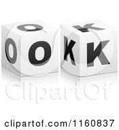 Clipart Of A 3d Black And White OK Cubes Royalty Free Vector Illustration