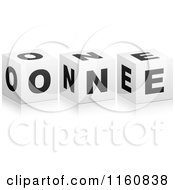 Clipart Of A 3d Black And White ONE Cubes Royalty Free Vector Illustration