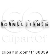 Clipart Of A 3d Black And White ONLINE Cubes Royalty Free Vector Illustration