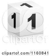 Poster, Art Print Of 3d Black And White Number 1 Cube