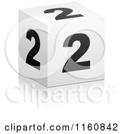 Poster, Art Print Of 3d Black And White Number 2 Cube