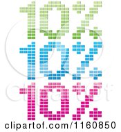 Clipart Of Green Blue And Pink Mosaic Ten Percent Sales Designs Royalty Free Vector Illustration