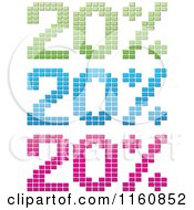 Clipart Of Green Blue And Pink Mosaic Twenty Percent Sales Designs Royalty Free Vector Illustration