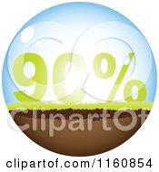 Clipart Of A Ninety Percent Inside A Globe With Air Dirt And Grass Royalty Free Vector Illustration