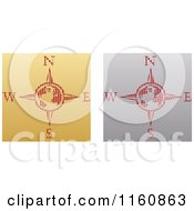 Clipart Of Gold And Silver Compass Icons Royalty Free Vector Illustration