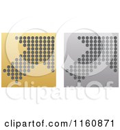 Clipart Of Gold And Silver Arrow Icons Royalty Free Vector Illustration