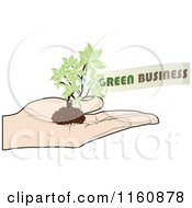Hand Holding A Green Business Plant
