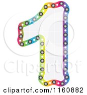Poster, Art Print Of Colorful Number One With A Grid Fill