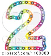Clipart Of A Colorful Number Two With A Grid Fill Royalty Free Vector Illustration