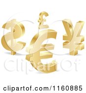 Poster, Art Print Of 3d Gold Curency Sybmols