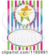 Poster, Art Print Of Happy Star Mascot With A Beverage Over Stipes With Copyspace