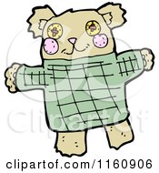 Cartoon Of A Brown Teddy Bear In A Sweater Royalty Free Vector Illustration