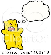 Cartoon Of A Thinking Yellow Teddy Bear Royalty Free Vector Illustration