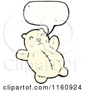 Cartoon Of A Talking Polar Teddy Bear Royalty Free Vector Illustration