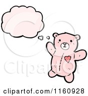 Cartoon Of A Thinking Pink Teddy Bear Royalty Free Vector Illustration