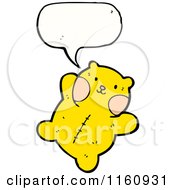 Cartoon Of A Talking Yellow Teddy Bear Royalty Free Vector Illustration
