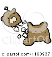 Cartoon Of A Ripped Teddy Bear And Stuffing Royalty Free Vector Illustration