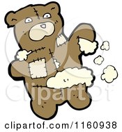 Cartoon Of A Ripped Teddy Bear And Stuffing Royalty Free Vector Illustration