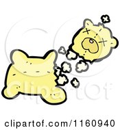 Cartoon Of A Ripped Yellow Teddy Bear And Stuffing Royalty Free Vector Illustration
