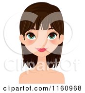 Clipart Of A Pretty Brunette Woman With Long Eye Lashes Royalty Free Vector Illustration