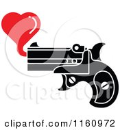 Poster, Art Print Of Pistol Shooting A Red Bubble Heart