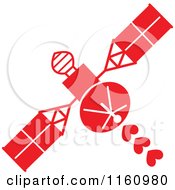 Cartoon Of A Red Space Satellite With Hearts Royalty Free Vector Clipart by Zooco #COLLC1160980-0152
