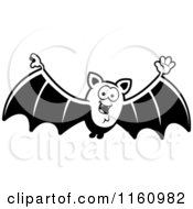 Poster, Art Print Of Black And White Waving Vampire Bat
