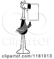 Cartoon Of A Black And White Talking Terror Bird Mascot Royalty Free Vector Clipart