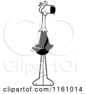 Cartoon Of A Black And White Happy Terror Bird Mascot Royalty Free Vector Clipart