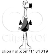Cartoon Of A Black And White Mad Terror Bird Mascot Royalty Free Vector Clipart by Cory Thoman